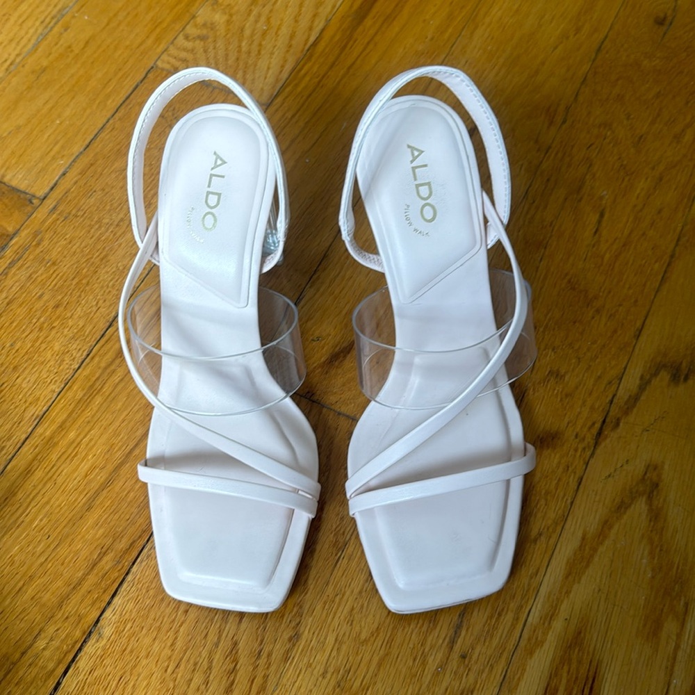 Aldo Kiyana light pink sling back heeled sandal